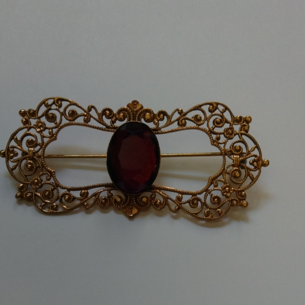 Elegant Gold and Purple( Amethyst color) Brooch